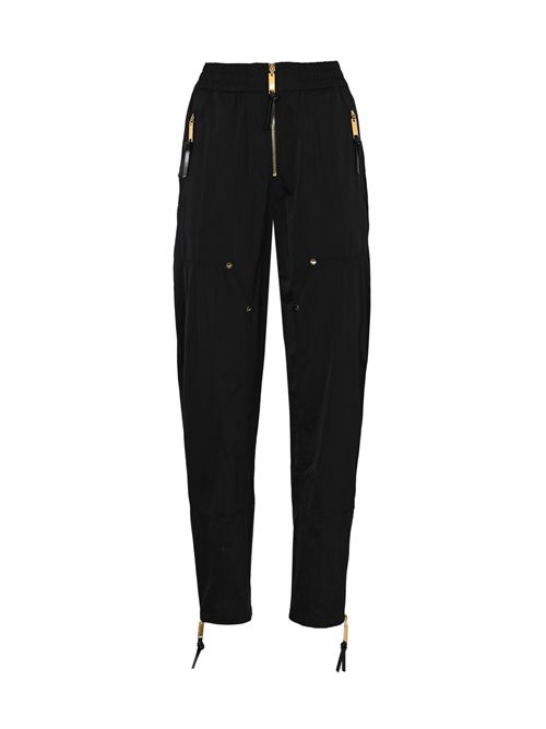 Pantaloni over in tessuto vela con dettagli in metallo dorato Elisabetta Franchi | PA16461E2110